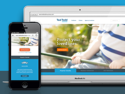 Ted Todd Responsive focus lab icons insurance photo responsive web design website