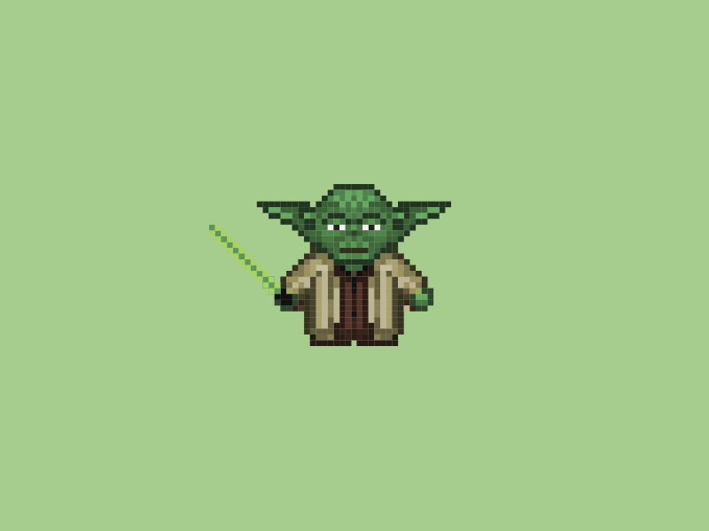 Yoda pixel star wars vector yoda
