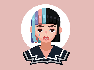 Melanie Martinez character fanart flat design illustration vector