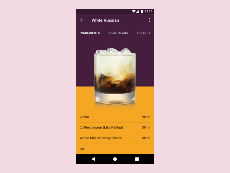 Drink Mixing Recipe App