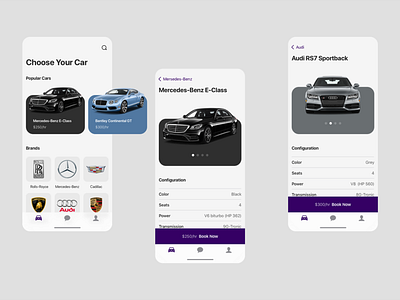 Luxury Car Rental app concept app interface ios minimal ui ux