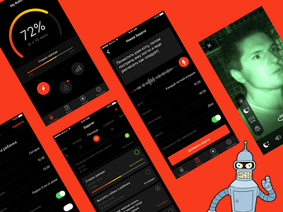 Приложение для управления вашим личным роботом app concept app interface ios minimal ui ux