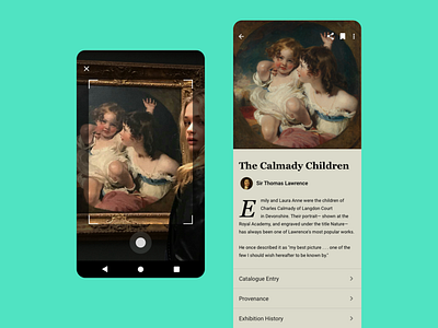 Scan the Art, Uncover the story android app concept app google interface material design minimal ui ux