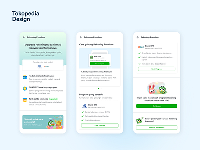 Tokopedia - Rekening Premium Landing Page app application bank cards design finance fintech icons illustration illustrations landing page mobile product design product page ui ux ui ux design