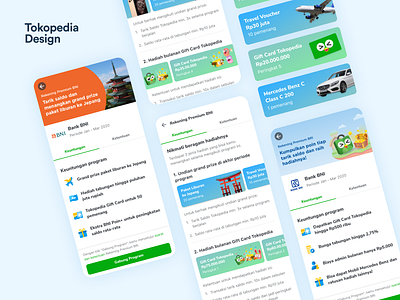 Tokopedia - Rekening Premium Program Details app banking banners cards design finance fintech interface mobile design product design ui ui design user interface ux