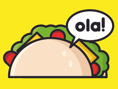 Taco Says Hi food illustration mexico taco vector