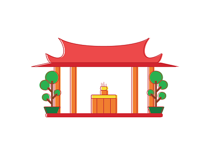 Chinese Temple chinese digital illustration vector