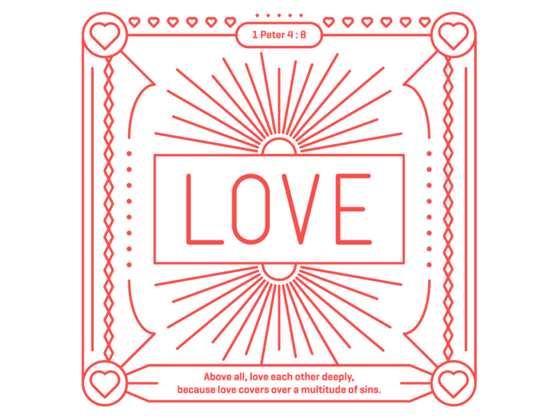 Love animation bible border illustration line love vector verse