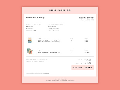 Daily UI 017 - E-Mail Receipt daily ui challenge email receipt ui ux user interface web webdesign