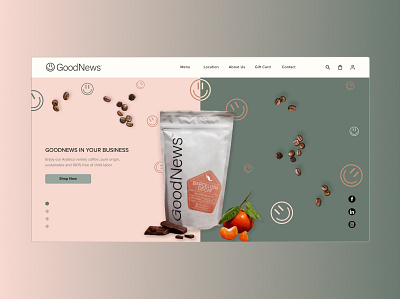 GoodNews Coffee shop website graphic design ui