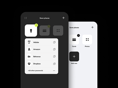 Password Manager app apple concept darkmode design interface minimal monochrome password ui uidesign ux