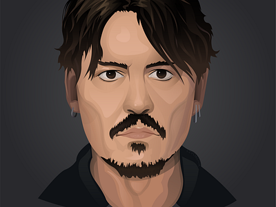 Johnny Depp | Vector 2d adobe adobe illustrator digital art digital illustration drawing illustration johnny depp portrait vector