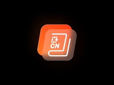 Logo ｜ X2CN branding design dictionary icon learning logo mobile orange color ui