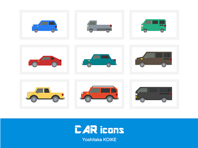 CAR icons - color android app car icon illustrator ios logo mark sketch symbol typography ux