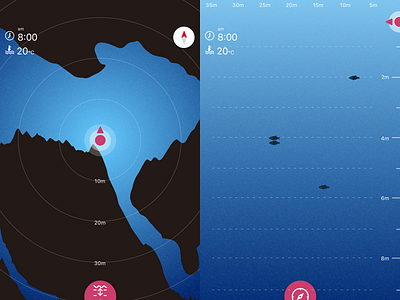 Sonar App - Fish hunt android app fish icon ios logo mark sketch symbol typography ui ux