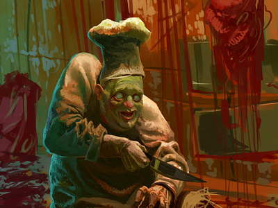 Zombie cook illustration