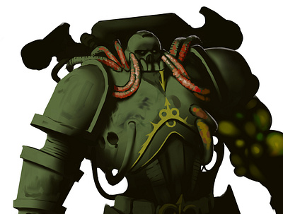 Plague Marine - Wrhammer 40000 illustration