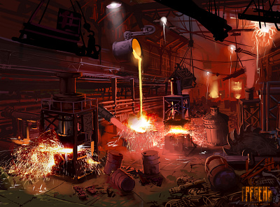 Environment art - Factory illustration