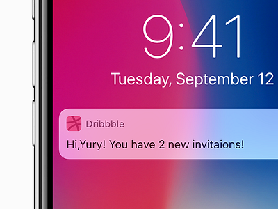 2 INVITE! dribbble invitation invite iphone join notification center