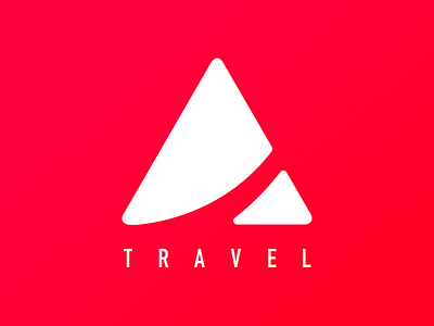 Travel Logo logo mountain red road travel triangle