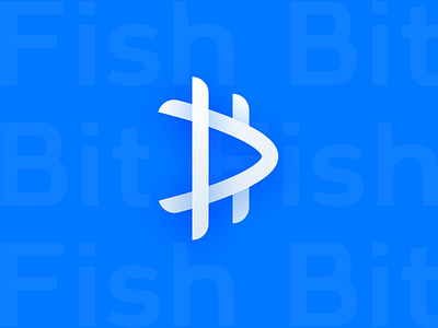 Fish Bit bit bitcoin blue btc fish logo