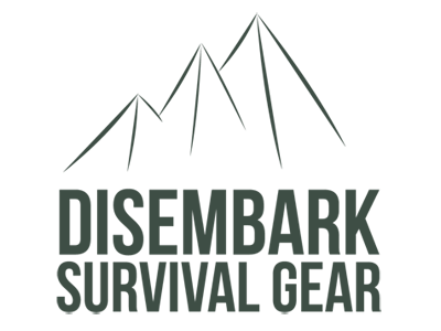 Disembark Survival Gear Logo disembark logo mountains outdoors startup survival gear
