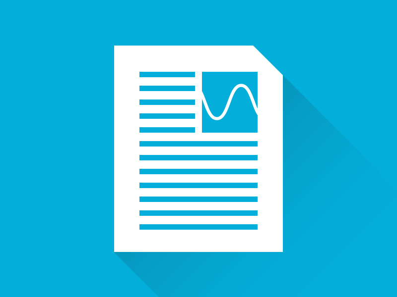 Document wave logo icon flat document long shadow minimalism simple identity branding