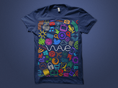 T-Shirt icon iconography icons logos merch merchandise multicolored navy t-shirt tee