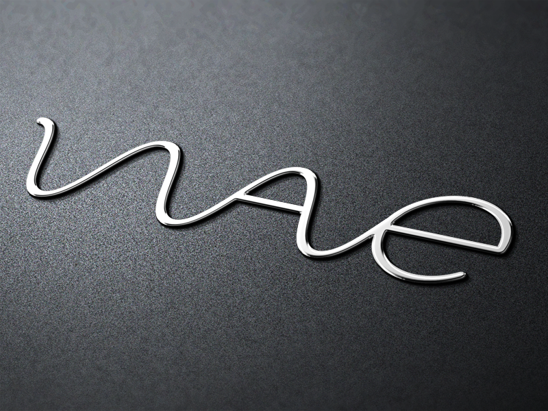 Badge logo metallic wave badge photorealistic skeuomorphic icon metal silver 3d mockup skeuomorphism