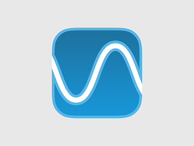 Wave App Icon app apple blue flat icon ios ios7 iphone logo wave