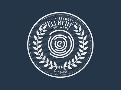 Element awards badge element her icon laurels logo patch recognition skeuomorphic software stitch