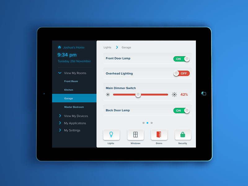 Smart House App by Alan Geraghty on Dribbble