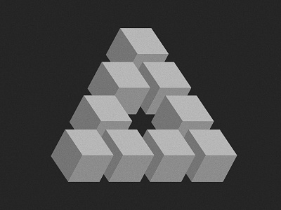Penrose blocks cube grayscale penrose star triangle