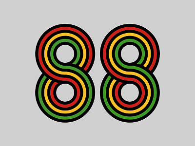 88 88 delorean design eighty-eight figures flat infinite loop number numbering simple stripes typography