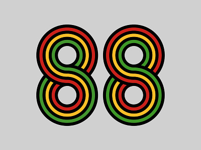 88 88 delorean design eighty eight figures flat infinite loop number numbering simple stripes typography