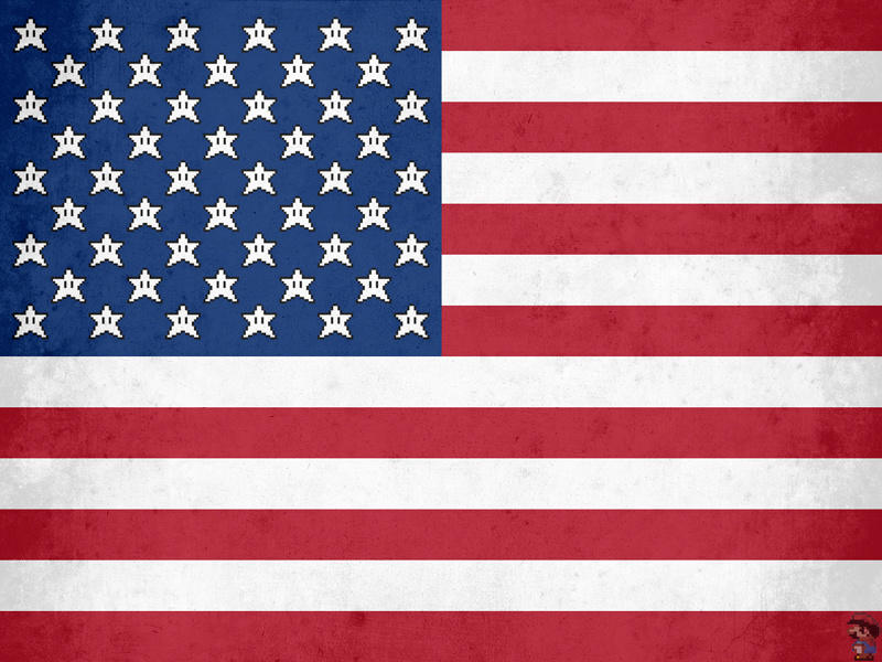 Invincibility Stars & Stripes wii super mario nintendo america obama united states of flag stars and stripes old glory usa super mario bros hope