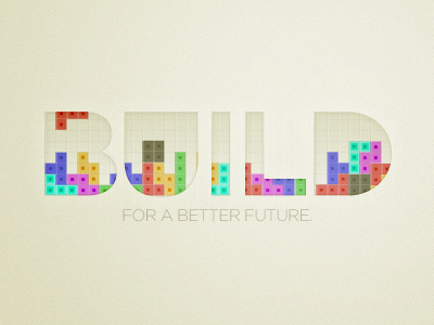 Build design tetris title typography