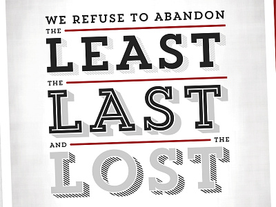 The Least, Last & Lost charity graphic design poster typography