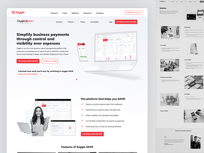Expense Management Solution - Landing page design illustration landing page ui uidesign website