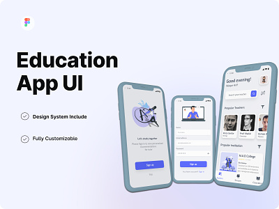 Education Tutor mobile App app custommade design ed education figma graphic design ittrative mobile app new online trending ui vector