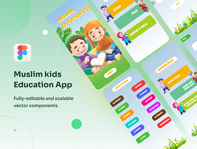 Muslim kids Education App android app design figma ios iphone islamic mobile app ui