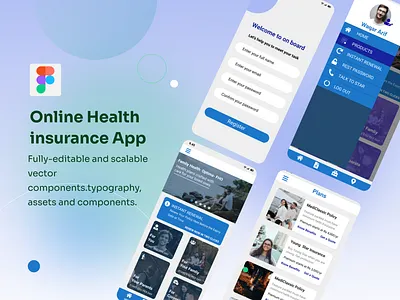 Health insurance App online adobe android app design figma insurance ios location mobile app photoshop ui