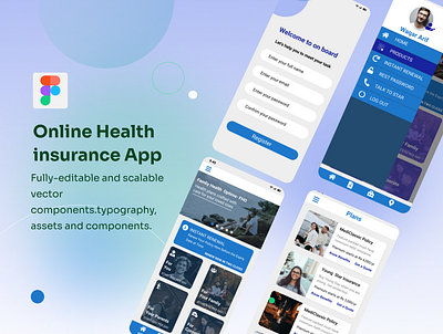 Health insurance App online adobe android app design figma insurance ios location mobile app photoshop ui