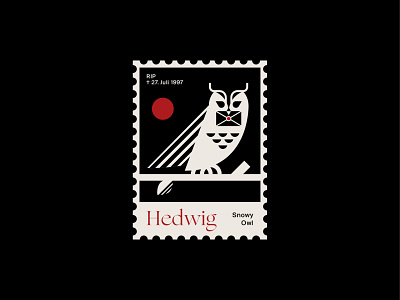 Hedwig Stamp books design germany hamburg harry harrypotter hedwig illustration logo movie owl potter snowy owl stamp stamps typography