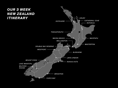 3 Week New Zealand Itinerary 3 weeks book card editorial graphic hamburg itinerary mapping new nz road trip roadmap roadtrip travel vector zealand