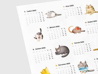 Cat calendar design graphic design layout