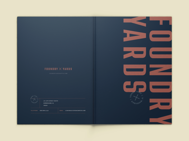 Foundry Yards Marketing Folder apartment branding folder design graphic design