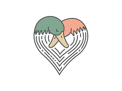 My Other Duck duck heart illustration logo love wedding