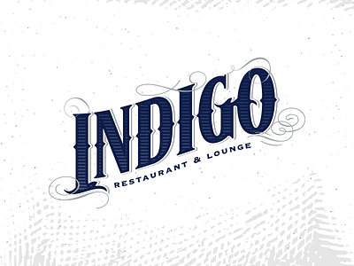 Indigo Restaurant & Lounge flourish logo restaurant vintage