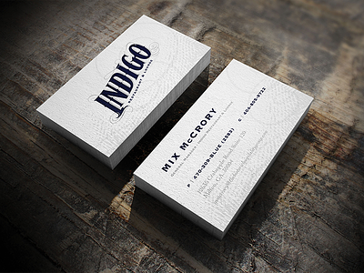 Indigo Business Cards branding indigo lounge restaurant
